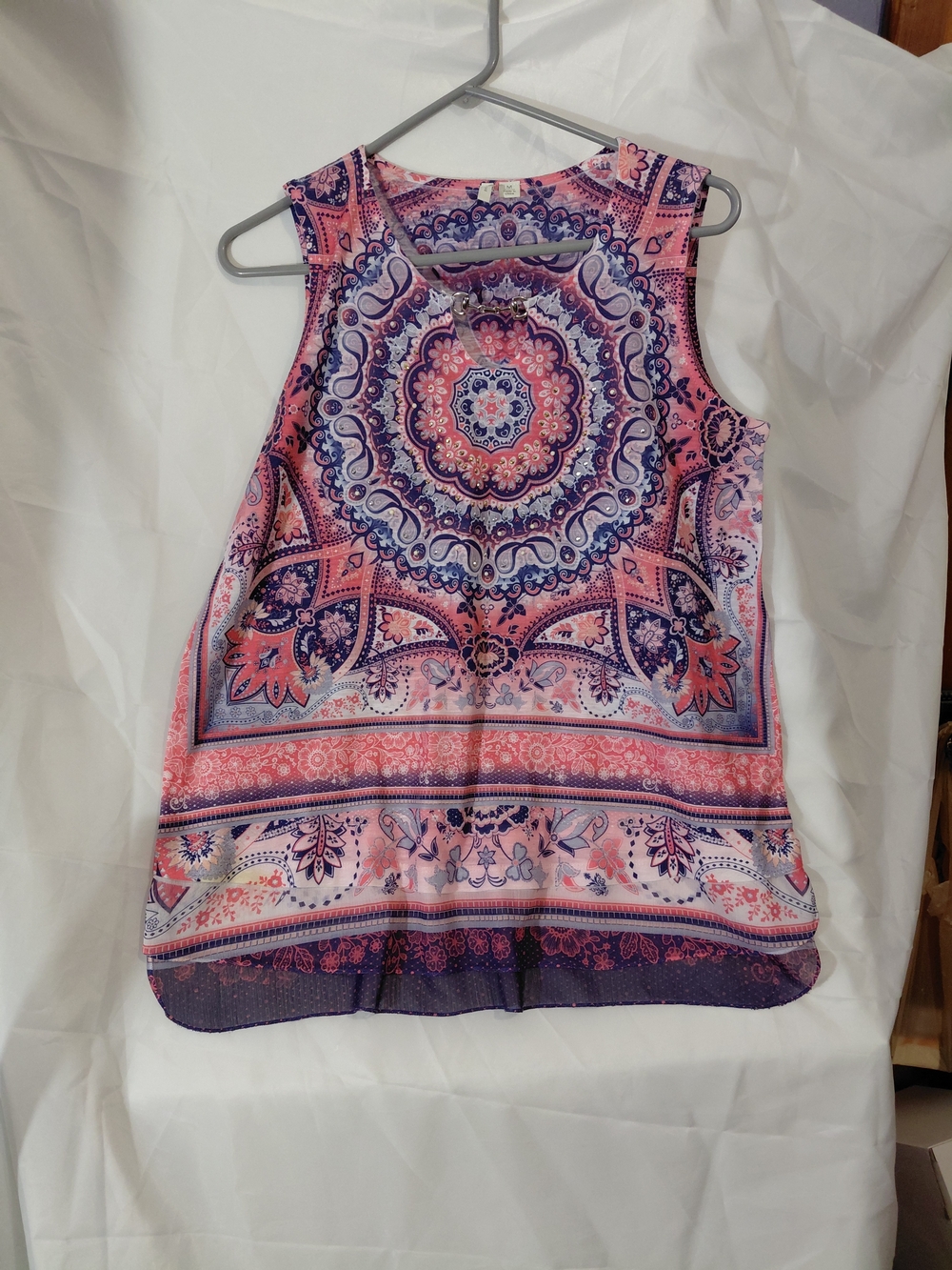 Bohemian Pink & Purple Medallion Tank Top